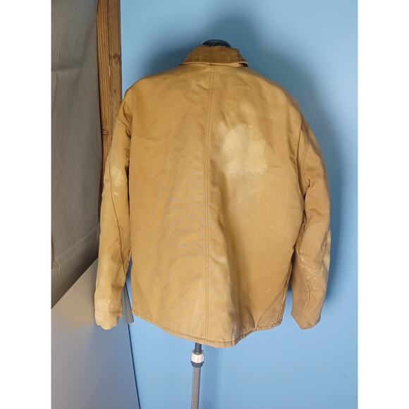 VTG Polar King Duck Canvas Work Jacket Brown Quilted Talon Zip USA Faded 3XL - Picture 4 of 16